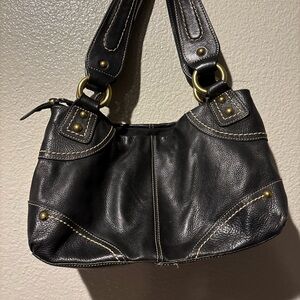 Fossil Elegant Black Leather Shoulder Bag Grunge Classy Pretty Gorgeous